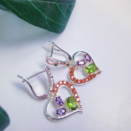 Fashion-High Fashion Heart Dangle Earrings Colorful Jewellery Sweet Jewelry Beautiful Cute Party Gift Brincos feminino