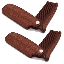 Professional Beard Comb Sandalwood Folding Beard Grooming Tools Comb Men Women Wooden Hair Brushes DHL Free LX1117