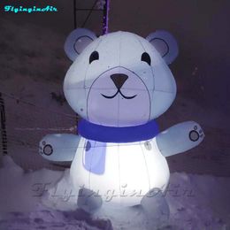 3m Inflatable Christmas Little Bear Sitting Inflation Bear Smiling for Winter/Ski Resort