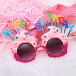 Party Glasses Decoration Birthday Party Pet Kids Cake Shape Glasses Hairdress Party Gifts Glasses Toys yq01694