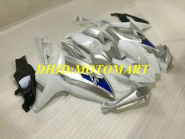 Motorcycle Fairing kit for SUZUKI GSXR600 750 K8 08 09 GSXR600 GSXR750 2008 2009 ABS Plastic White Silver Fairings set SA54