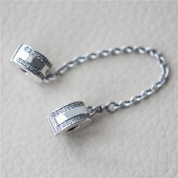 -New Classic 925 Sterling Sterling Silver Bijoux Accessoires Safe Chain Logo Boîte d'origine pour Bracelet Pandora Bricolage Charmes Safe Chaîne Safe Livraison Gratuite