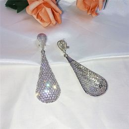 Fashion-Full Crystal Earrings Shining Water Drop Women Earrings Big Jewelry Gold Wedding Accessories