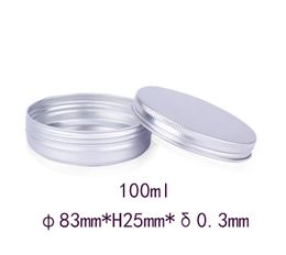 100ml Aluminum Cosmetic Cream Jar Window Cap Wholesale Metal Jars Aluminum Box Packing Tins Container for Sugar Storage Jewelry SN759