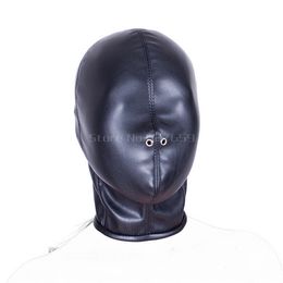 Pu Leather Fetish Sex Mask Bdsm Sex Toys For Couples Flirting Bdsm Bondage Totally Enclosed Hood Y190716