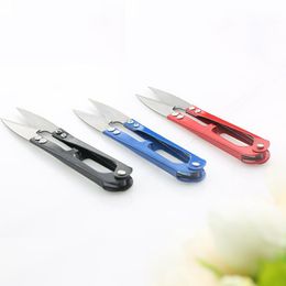 Cross-stitch embroidery scissors Newest Mixed Color U Shape Clippers Sewing Trimming Scissors Nippers Embroidery Thrum Scissors DH0012