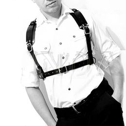 High Quality Leather Men Chest Suspender Punk Gothic Waist Belt All-match Male Cosplay Clothing Accessories Fashion Shoulder Braces Belt