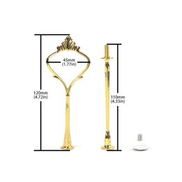 Gold Crown 2 Tier Cake Fruit Plate Stand Handle Fitting Hardware Rod Plate Stand Cake Decorating Tools