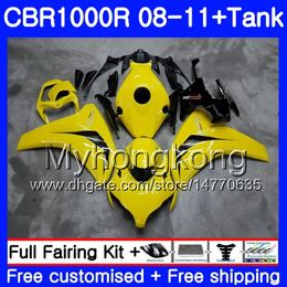 Body Gloss yellow hot +Tank For HONDA CBR1000 RR CBR 1000 RR 08 09 11 277HM.27 CBR1000RR 08 09 10 11 CBR 1000RR 2008 2009 2010 2011 Fairings