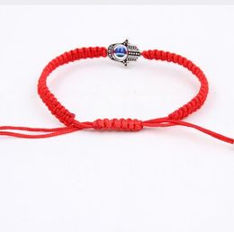 Free ship 20pcs Lucky Kabbalah Red String Thread Hamsa Bracelets Blue Turkish Evil Eye Charm Women Handmade Friendship Jewelry