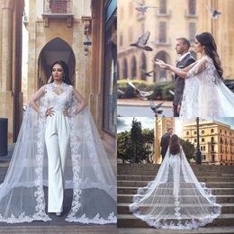 caped jumpsuit wedding