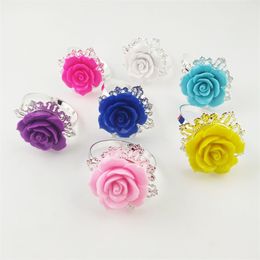 Rose Flower Napkin Ring 8 Colours Napkin Holder Serviette Holder For Wedding Party Dinner Table Decoration Accessories
