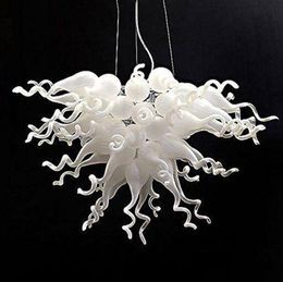 Handmade Blown Glass Chandelier lamp Modern White Pendant Lamps Italy Design Customize Hanging LED Lighting for Home Decoration