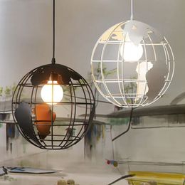 Earth Iron Pendant Lamp E27 Single Head Pendant Light Creative Arts Cafe Bar Restaurant Bedroom Hallway Lamp Chandelier