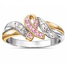 Diamond fashion Hollow Ribbon Gold Plated Ring new gemstone sterling silver finger rings