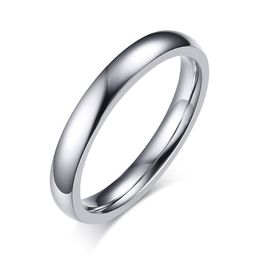 Mens Basic Wedding Rings for Women Never Fade Silver Tone Stainless Steel Alliance Anel Unisex Accessory