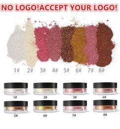 No Brand! 8color high pigment highlighters Face Shimmer loose Bronzers powder accept your logo
