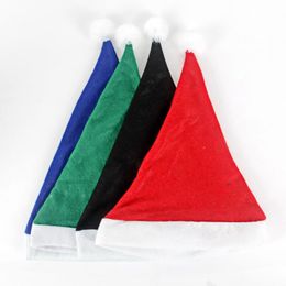 High-grade Christmas Hat Adult Christmas Party Cap Red Green Plush Hat For Santa Claus Costume Christmas Decoration gift LX8804