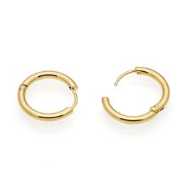 Fashion-Top quality Earrings Men Womens High Polish Smooth Round Jewelry Earring Medical Stainless Steel Hoop Earrings