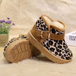 Boots for Boys Baby Winter Boots Children Shoes Christmas Classic Leopard Snow Footwear Anti Skid Thermal Kids Shoes Girls Boots