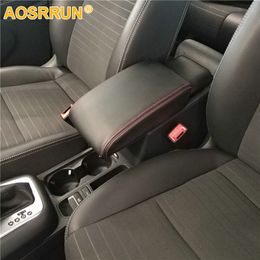 100% High quality PU leather Car Armrest Box Cover Car Accessories For VW Volkswagen Tiguan MK1 2007-2014