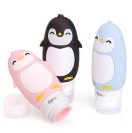 100PCS 90ml Penguin Silicone Refillable Bottle creams Makeup Product Travel Tubes Lotion Points Shampoo bath Container