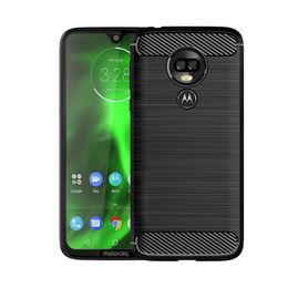 Carbon Fiber Texture Shockproof Cover Protective Slim Fit Soft TPU Silicone Case for MOTO G6 G7 PLUS E4 E5 PLAY P30 Note Play One Pro