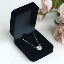 Hot Sale High Quality 5pc/lot 7.8*6.0*3.1cm Black Jewellery Pendant Packaging Box Velvet Jewellery Pendant Display Gift Box