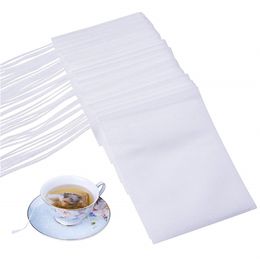 100Pcs Lot Tea Filter Bags Non Woven Disposable Drawstring Tea Bag String Seal Filter Bag for Tea