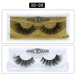 3D Mink lashes natural long hand made false eyelashes reusable real min fur hair soft & vivid easy to wear 25 models DHL Free