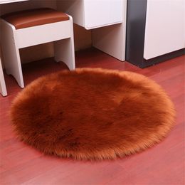 European style imitation wool long hair carpet Round diameter 140cm wool bedroom coffee table living room thickening soft carpet factory who