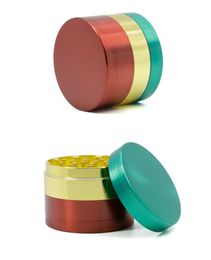 DHL Free 50mm Grinder Zinc Alloy Coloured Herb Grinders 4 Layer Tobacco Crusher Grinders Smoking Accessories Wholesale GR175
