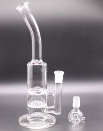 11.5 Inches Transparent Glass Bong Hookahs Showerhead Honeycomb Perc Oil Dip Rig with 14mm Bowl for Smoking chisha