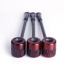 Powerful Sailor Flat-bottom Stripe Pipe Filtration Hand-carved Red Sandalwood Pipe Furniture Parts Wholesale