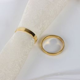 Simple Napkin Ring Gold Napkin Buckle Holder For Wedding Ornament Party Banquet Table Decoration Accessories QW9624