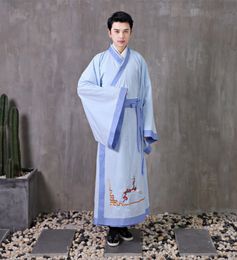 Hanfu Male Clothing Men's TV Film Cosplay Costume Chinese Traditional Ancient Robe Embroidery scholar gown carnival fancy stage wear