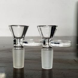 Transparent Portable Pyrex Glass Bong Bowl Handle 14mm 18mm Male Bubbler Joint Container Filter Tube Holder For Smoking Tool Hot Cake