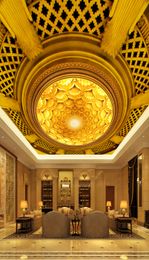 Custom Photo Wallpaper Home Decor Large European Style Classical Pattern Luxury 3D Living Room Ceiling Round relief Murals Wallpaper