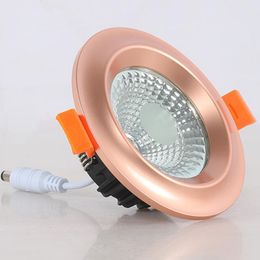 Luces empotrables LED empotradas con cuerpo dorado/plateado 5W 7W 9W 12W 15W COB Focos de techo LED AC85 ~ 265V Lámparas de fondo LED Iluminación interior