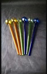 10cm Color glass straight pot Wholesale Glass bongs Oil Burner Water Pipes Oil Rigs Smoking Free