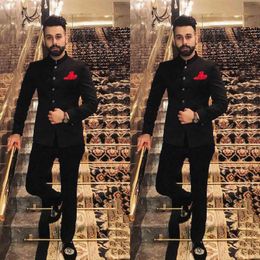 Homme Indien Attire Noir Costumes Pour Hommes Costumes De Mariage Marié Tuxedo Homme Blazer Costume De Bal De Costume Homme Garçons D Homme Outfit 2