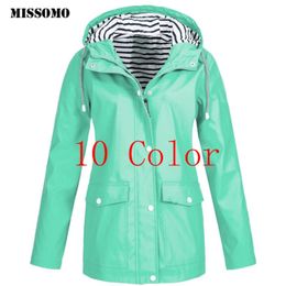 MISSOMO 5XL Women 2020 Winter Women Jackets Coat Warm Solid Rain Jacket Outdoor Plus Waterproof Hooded Raincoat Windproof
