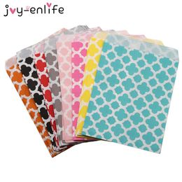 25pcs 5"x7" Colorful Chevron/flower Grease Paper Bags For Baby Shower Wedding Decoration Birthday Party Supplies