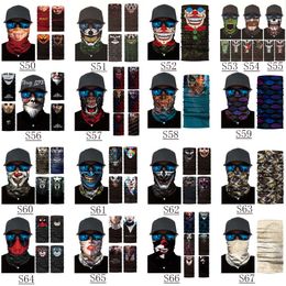 3D Seamless Balaclava Neck Face Mask Halloween Clown Joker Headscarf Military Bandana Protection Headwear Bicycle Scarf