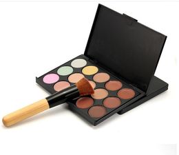 Professional 15 Color Conclearer Palette with 1pc Makeup Brush 3 Style with Tin Paper Package Face Makeup Products