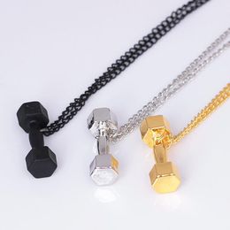 Dumbbell Pendant Beautifully Necklace For Women Fitness Bodybuilding Gym fit Barbell Necklace Fitness Men Jewellery Long Chain Necklace