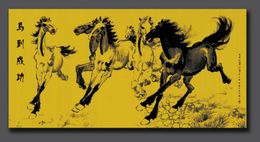 High Quality 100% Handpainted Modern Oil Paintings on Canvas Animal Paintings Horses Home Wall Decor Art AM-68-2-2