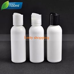 New Arrivals,50pcs,100ml Chiaki cap bottles,plastic cosmetic points bottling,White Coloured bottles,refillable bottles