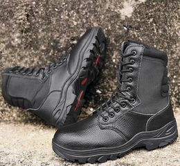 leather high Gang steel head anti pressure military boots anti puncture tactical boots wear resistant combat popular training Sneaker yakuda local online store