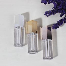 5ml Empty Lip Gloss Five Angle Lip Gloss Tube Cosmetic Clear Plastic Tubes Gold Silver Rose Makeup Bottle HHA1355